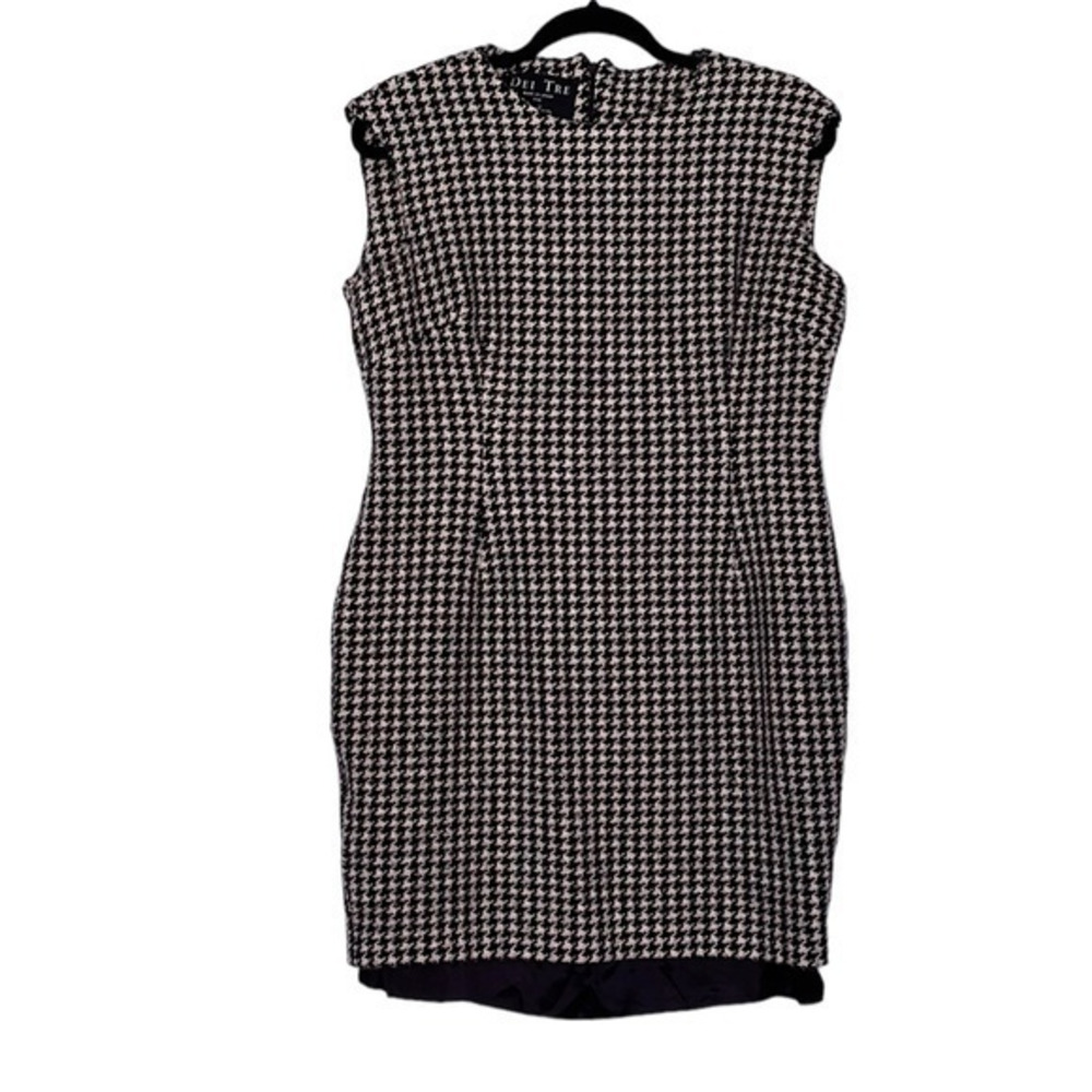 Vintage Dei Tre Made in‎ Italy for Neiman Marcus Houndstooth Sleeveless Dress